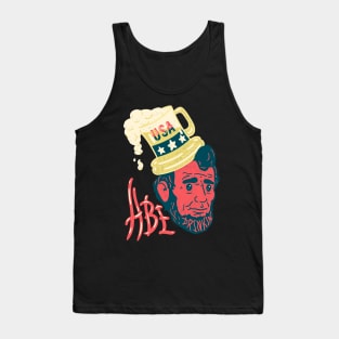 Abe Drinkin - 4th of July Funny Drunk Abraham Lincoln US President Tank Top